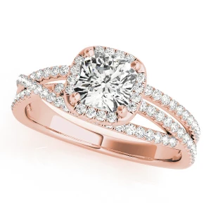 Jaretssi Natural Rose Gold Halo Diamond Ring