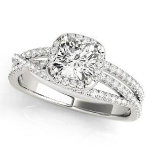 Jaretssi Natural White Gold Halo Diamond Ring