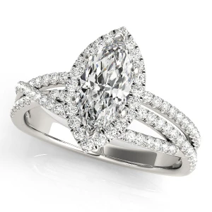 Karter Natural Platinum Halo Diamond Ring