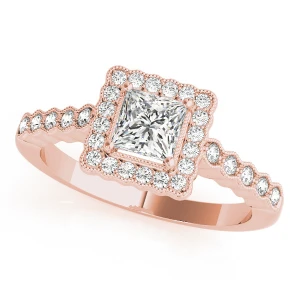 Khari Natural Rose Gold Halo Diamond Ring