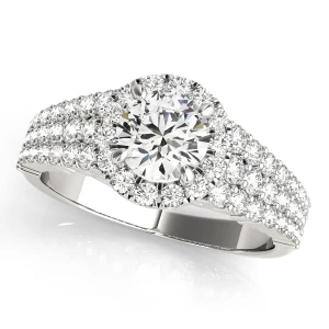 Lively Natural Round cut Halo Diamond Ring