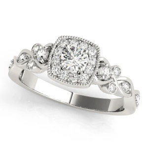 Lillyanna Natural Round cut Halo Diamond Ring