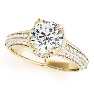 Jayden Natural Yellow Gold Halo Diamond Ring