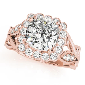 Journii Natural Rose Gold Halo Diamond Ring