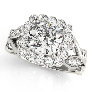 Journii Natural White Gold Halo Diamond Ring