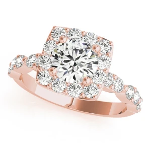 Jannat Natural Rose Gold Halo Diamond Ring