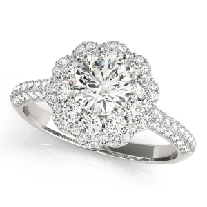 Liora Natural Round cut Halo Diamond Ring
