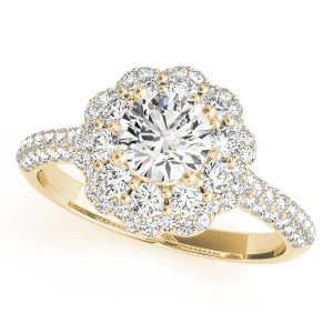 Liora Natural Yellow Gold Halo Diamond Ring