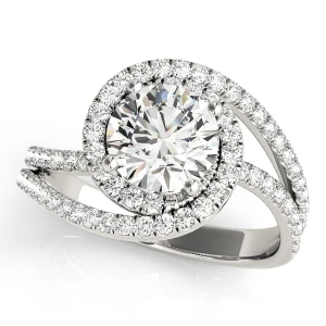 Janelly Natural Round cut  Halo Diamond Ring