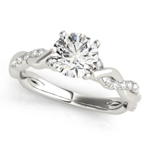 sriya Lab Grown Diamond Platinum 4 Prong Side Stone Engagement Ring