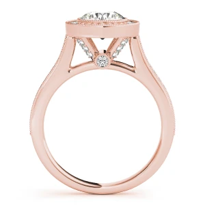 Stajina Lab-Created Diamond Rose Gold Prong Halo Engagement Ring