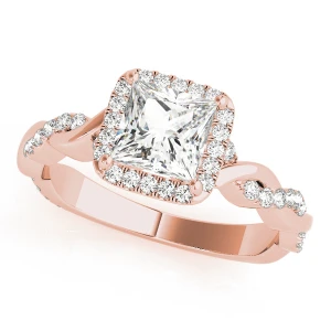 Jamila Natural Rose Gold Halo Diamond Ring