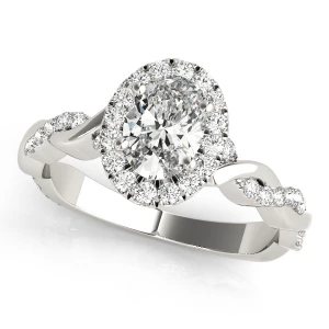 Layan Natural Silver Halo Diamond Ring