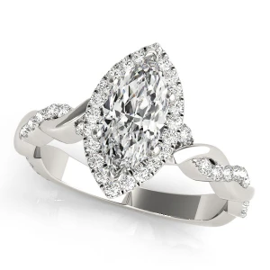 Lisa Natural Platinum Halo Diamond Ring
