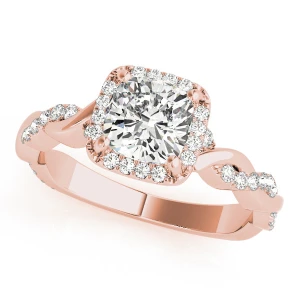 Keelay Natural Rose Gold Halo Diamond Ring