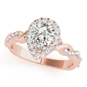 Joelle Natural Rose Gold Halo Diamond Ring