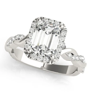 Kiyomi Natural Silver Halo Diamond Ring