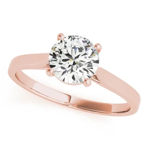 Maci Natural Rose Gold 4 Prong Solitaire Diamond Ring