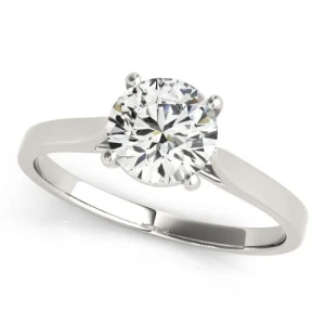 Maci Natural White Gold 4 Prong Solitaire Diamond Ring