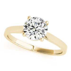 Maci Natural Yellow Gold 4 Prong Solitaire Diamond Ring