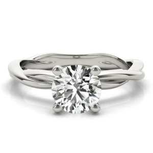 Macie Lab Grown Silver 4 Prong Classic Solitaire Engagement Diamond Ring
