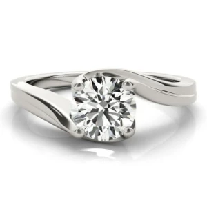 Madilynn Lab-Created White Gold 4 Prong Classic Solitaire Engagement Diamond Ring