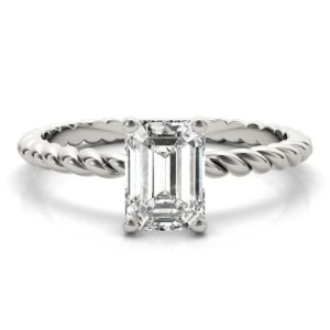 Nyaja Lab-Created Diamond Emerald cut 4 Prong  Classic Solitaire Engagement Ring