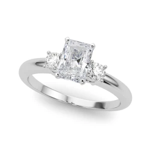 Yaella Natural Diamond Platinum 4 Prong Set Trilogy Engagement Ring