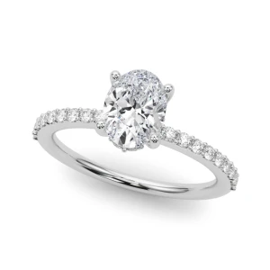 Lillie Natural Silver Halo Diamond Ring