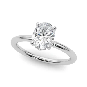 Janelle Lab-Created Silver Halo Engagement Diamond Ring