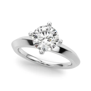 Lily Natural Silver Diamond Solitaire Ring