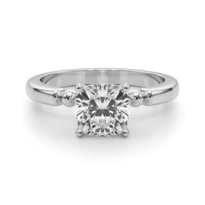 Judy Lab Grown Diamond White Gold 4 Prong Side Stone Engagement Ring