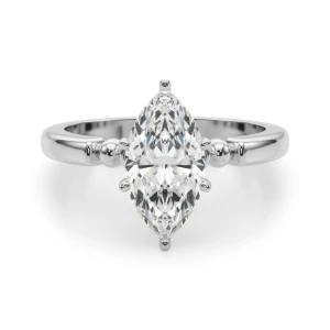 Judy Lab Grown Diamond Marquise cut 6 Prong  Side Stone Engagement Ring
