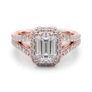 Clara Lab-Created Diamond Rose Gold 4 Prong Halo Engagement Ring