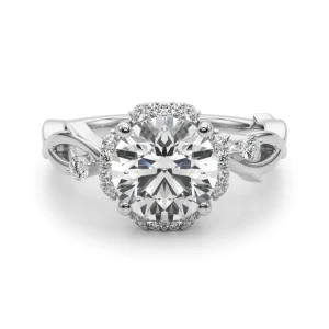 Celsya Lab-Created Diamond Platinum 4 Prong Halo Engagement Ring