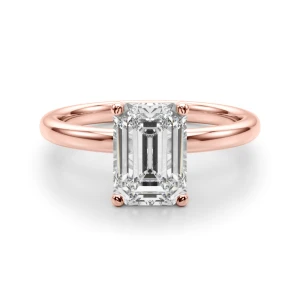 Elvina Lab-Created Diamond Rose Gold 4 Prong Halo Engagement Ring