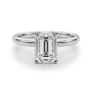 Elvina Lab-Created Diamond Platinum 4 Prong Halo Engagement Ring