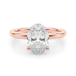 Elvis Lab-Created Diamond Rose Gold 4 Prong Halo Engagement Ring