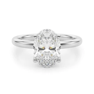 Elvis Lab-Created Diamond Platinum 4 Prong Halo Engagement Ring