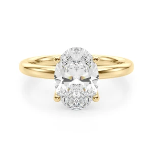 Elvis Lab-Created Diamond Yellow Gold 4 Prong Halo Engagement Ring