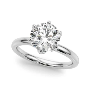 Yalanda Natural Diamond Silver 4 Prong Set Halo Engagement Ring