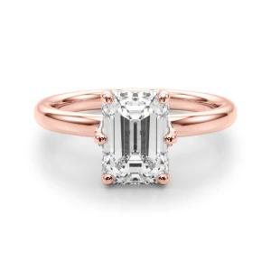 Atliza Lab-Created Diamond Rose Gold 4 Prong Halo Engagement Ring