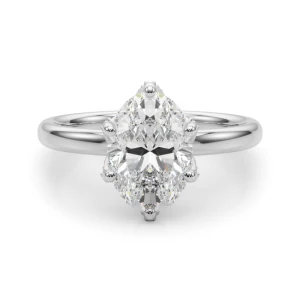 Alnis Lab-Created Diamond Platinum 6 Prong Halo Engagement Ring