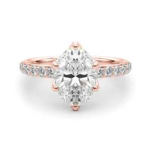 Crena Lab Grown Diamond Rose Gold 6 Prong Halo Engagement Ring