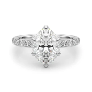 Crena Lab-Created Diamond Platinum 6 Prong Halo Engagement Ring