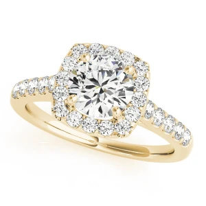 Kyah Natural Yellow Gold Halo Diamond Ring
