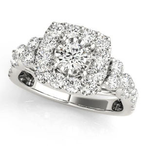 Janet Natural Round cut  Halo Diamond Ring
