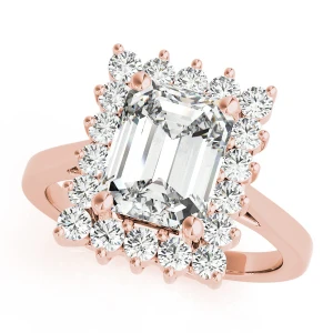 Kacey Natural Rose Gold Halo Diamond Ring