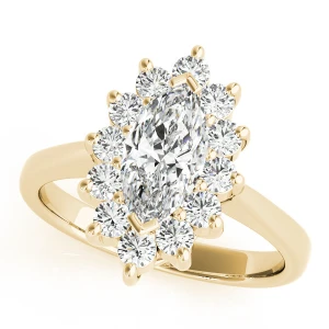 Kallie Natural Yellow Gold Halo Diamond Ring