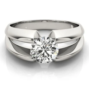 Megan Lab-Created White Gold Tension Classic Solitaire Engagement Diamond Ring